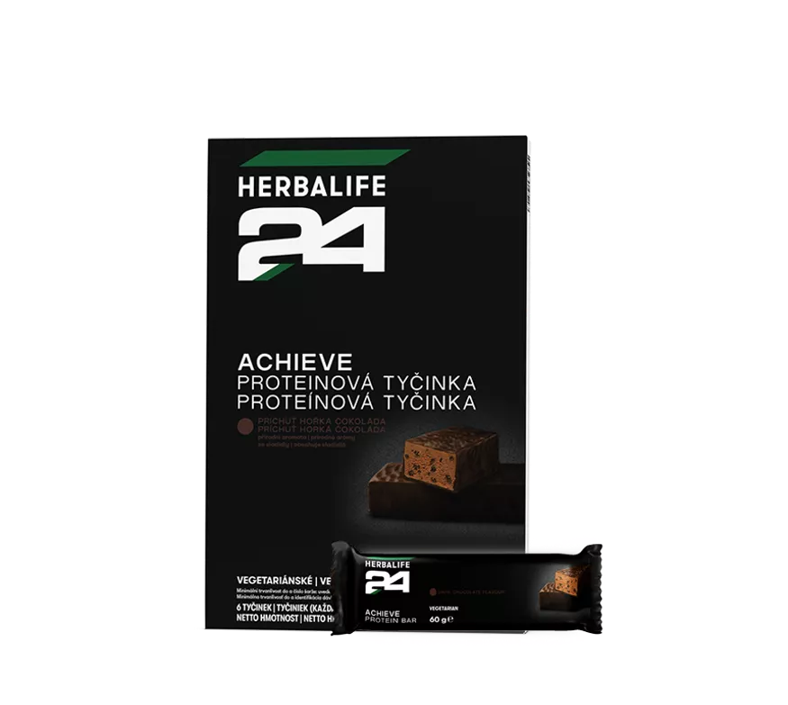 H24 Proteinové tyčinky Achieve s příchutí hořké čokolády